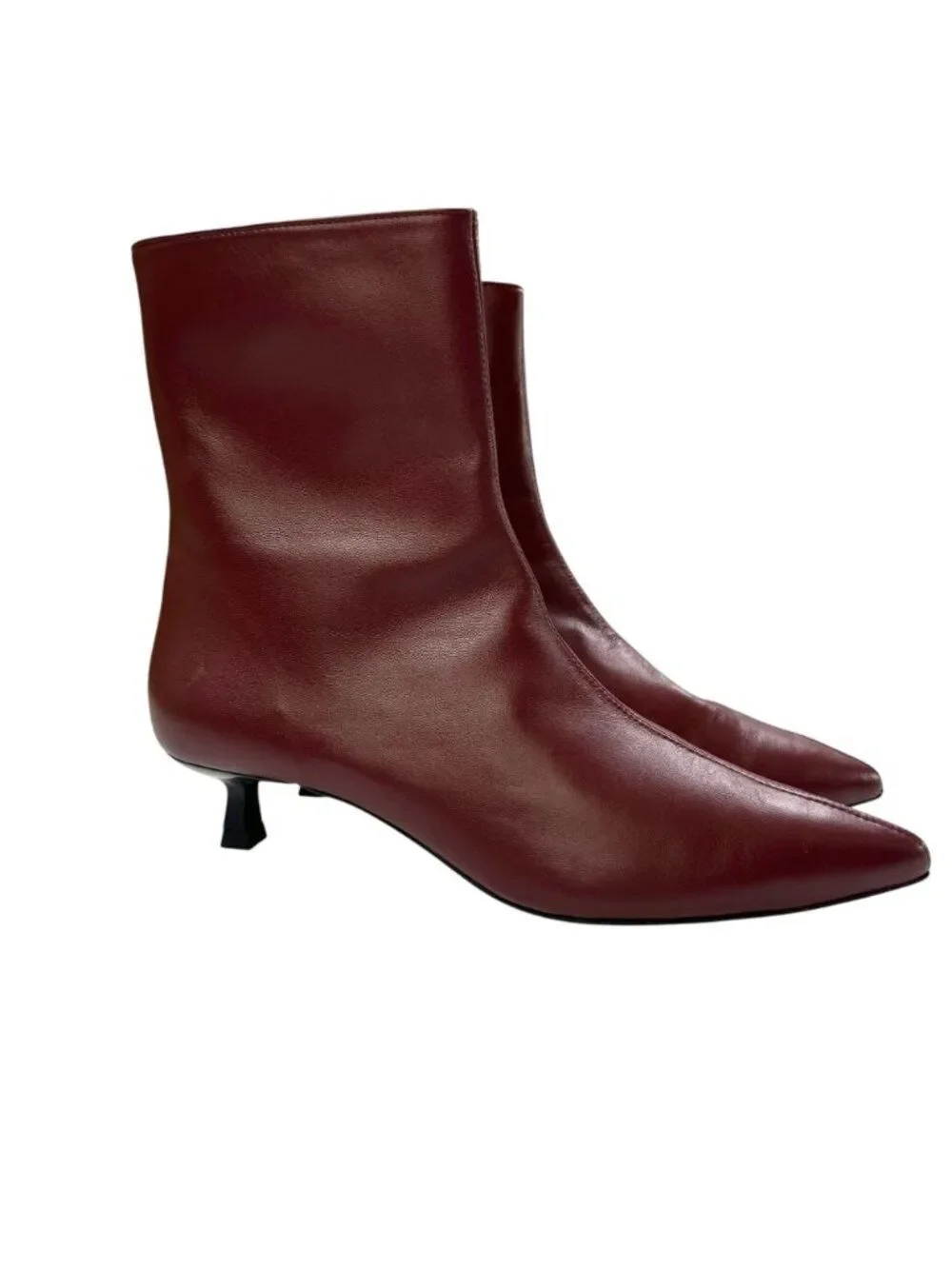Freda Salvador NWOB Lanna Burgundy Leather Pointed-Toe Ankle Boots Size 10